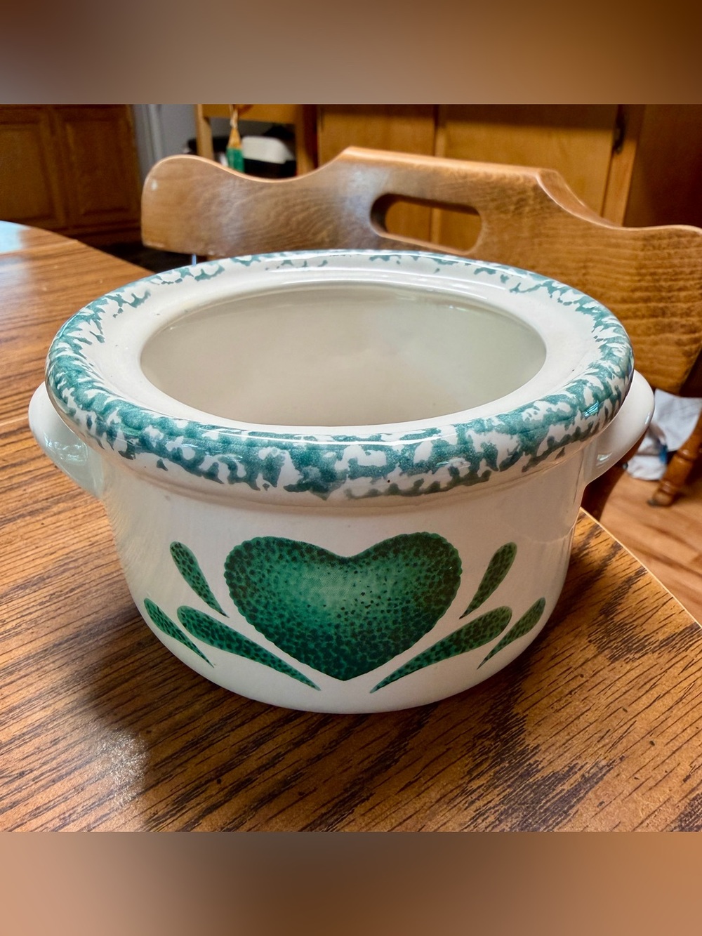 Green Heart Ceramic Decorative Bowl - Home Art